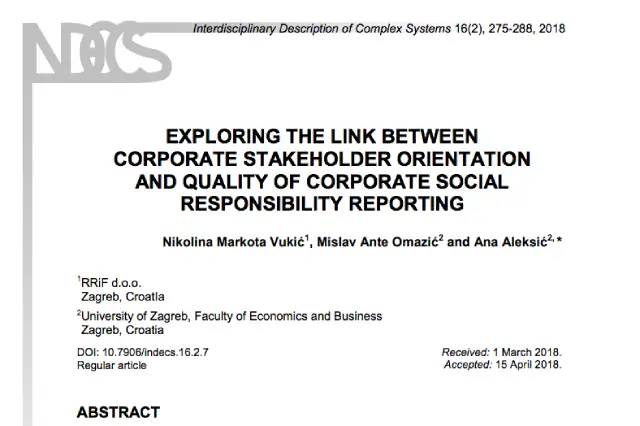 Exploring the Link between Corporate Stakeholder Orientation and Quality of CSR Reporting